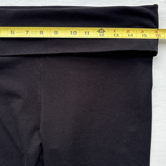 Y2K Victoria’s Secret PINK Rhinestone Black Fold-over Stretchy Flare Leggings L - Picture 6 of 8